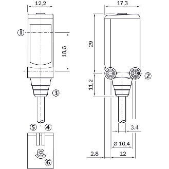 Cellule Bar. reflex transp. PNP P=5m IO-Link PinPoint / M08 4P+C0.1m-Lire la description