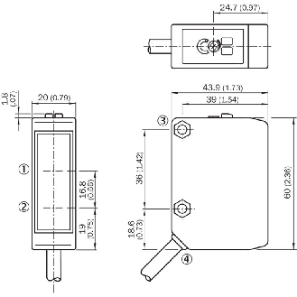 Cellule Bar. reflex RELAIS SPDT P=12m Pot. LR 24-240VAC / Câble 5m-Lire la description
