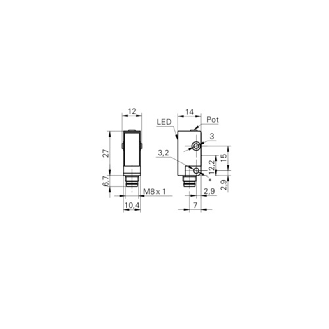 Cellule EAP NPN P=20-150mm Pot. LR LO/DO Plast. 10-30Vdc / M08 4P-Lire la description