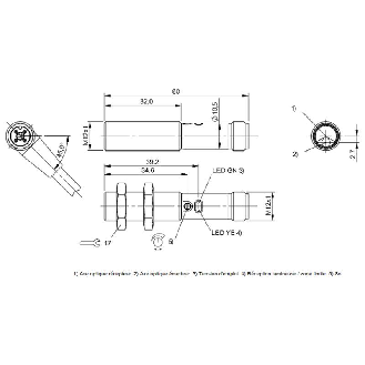 Cellule Directe M12 PNP P=250mm PinPoint LO Métal Axial / M12 4P-Lire la description