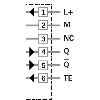 Cellule EAP PNP P=2m Pot. IR LO/DO Tempo E. test 10-60Vdc / Bornes