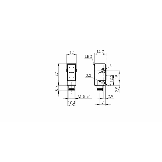 Cellule EAP Push-Pull P=30mm +/-2mm LR LO/DO Plast. / M08 4P-Lire la description