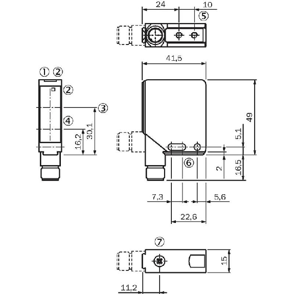 Cellule Directe PNP/NPN P=30-200mm Laser LO/DO / M12 5P-Lire la description
