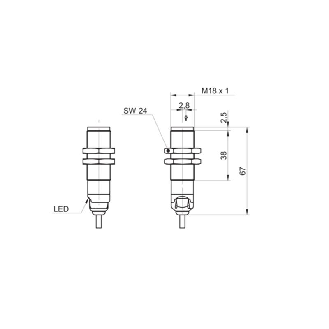Cellule Barrage (E) M18 P=55m Pot. Laser Métal Axial / Câble 2m-Lire la description