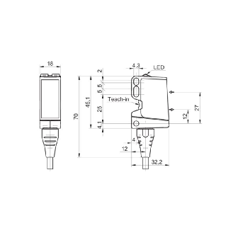 Smartreflect NPN P=600mm qTeach+Teach-in PinPoint LO/DO / Câble 2m-Lire la description