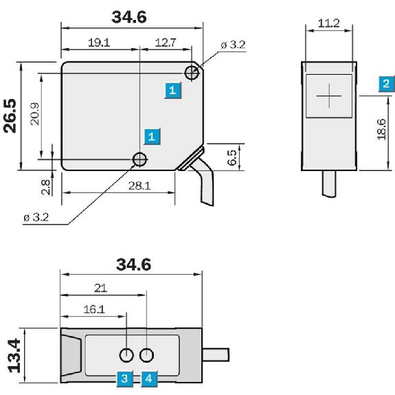 Cellule Barrage (E+R) P=3.5m Laser / C2m+Connecteur Cellule Barrage (E+R) P=3.5m Laser / C2m+Connecteur-Lire la description