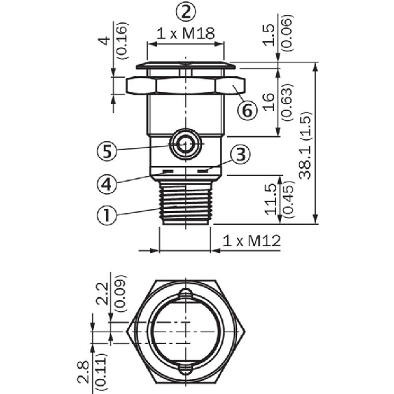Cellule Bar. reflex M18 PNP P=7.2m PinPoint DO Métal Axial / M12 3P-Lire la description