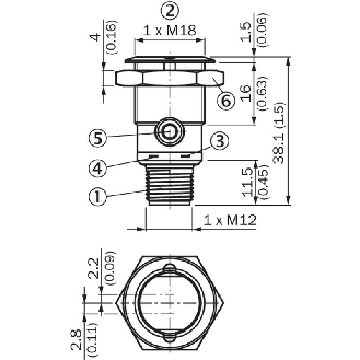 Cellule Bar. reflex M18 PNP P=7.2m PinPoint DO Métal Axial / M12 3P-Lire la description