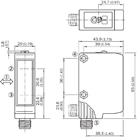 Cellule EAP NPN P=300mm Pot. LR LO/DO 10-30Vdc / M12 4P Cellule EAP NPN P=300mm Pot. LR LO/DO 10-30Vdc / M12 4P-Lire la description
