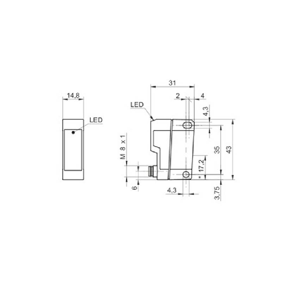 Cellule Bar. reflex PNP P=7,2m LR LO/DO Plast. 10-30Vdc / M08 4P Cellule Bar. reflex PNP P=7,2m LR LO/DO Plast. 10-30Vdc / M08 4P-Lire la description