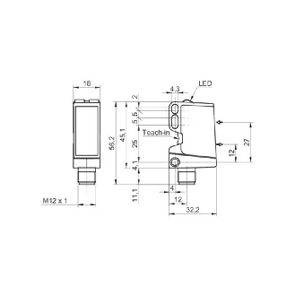 SmartRefect PNP P=600mm qTeach+Teach-in PinPoint LO/DO / M12 4P-Lire la description