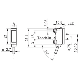 SmartReflect PushPull P=180mm Teach IO-Link PinPoint LO/DO / Câble 2m-Lire la description
