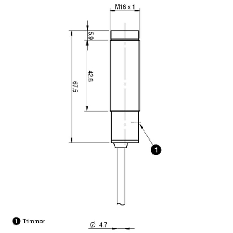 Cellule Barrage (R) M18 PNP NO+NF P=20m IR Métal Axial Câble 2m-Lire la description