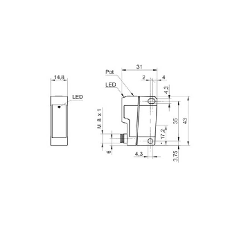 Cellule Directe PNP P=600mm Pot. LR LO/DO Plast. 31x43x14 / M08 4P-Lire la description