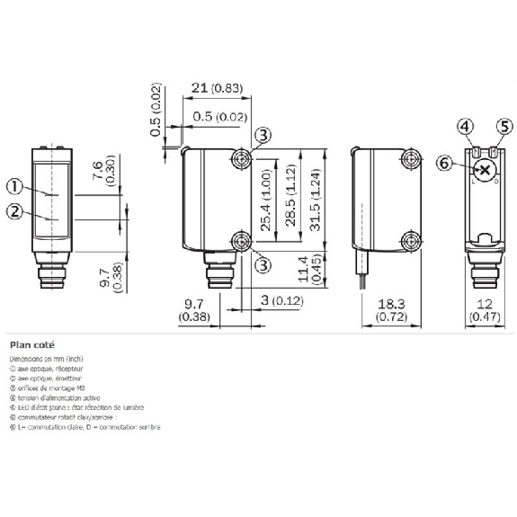 Cellule Barrage PNP P=15m Pot. PinPoint LO/DO 10-30Vdc / M08 4P-Lire la description