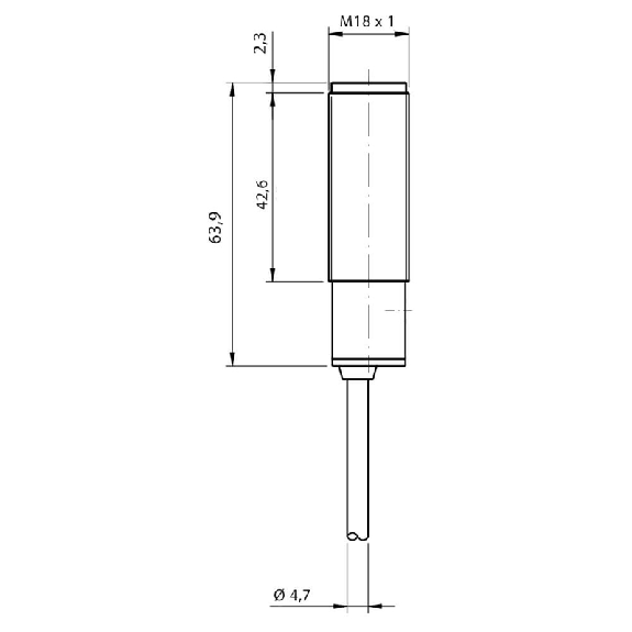 Cellule Directe M18 NPN P=400mm Pot. IR LO/DO Métal Axial / Câble 2m-Lire la description