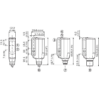 Cellule EAP PNP P=400mm Pot. Laser LO/DO / M08 4P-Lire la description
