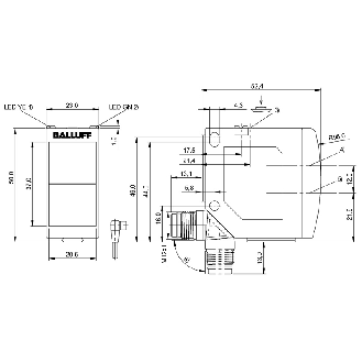 Cellule Directe PNP P=1.2m Teach Laser LO/DO 10-30Vdc / M12 4P-Lire la description
