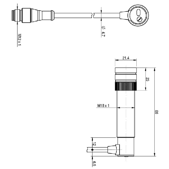 Photo.M18,PNP-NO/NC,M12 plug 90°,UV Photo.M18,PNP-NO/NC,M12 plug 90°,UV-Lire la description