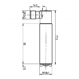 Cellule Directe M18 PNP P=1m IR LO/DO Plast. Axial / M12 4P radial-Lire la description