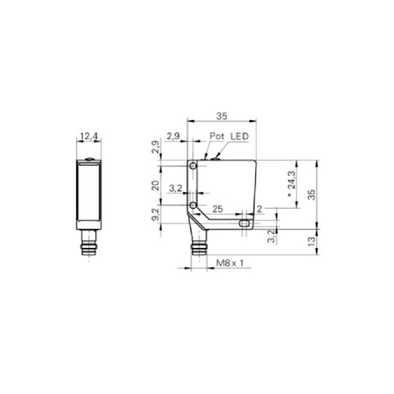 Cellule EAP PNP P=15-300mm Pot. LR LO/DO Métal 10-30Vdc / M08 4P Cellule EAP PNP P=15-300mm Pot. LR LO/DO Métal 10-30Vdc / M08 4P-Lire la description