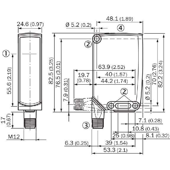 Cellule Bar. reflex PNP/NPN P=18m PinPoint LO / M12 4P-Lire la description