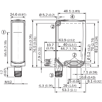 Cellule Bar. reflex PNP/NPN P=18m PinPoint LO / M12 4P-Lire la description