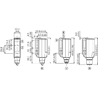 Cellule EAP PNP P=350mm Pot. PinPoint LO/DO / M12 4P+C0.12m-Lire la description