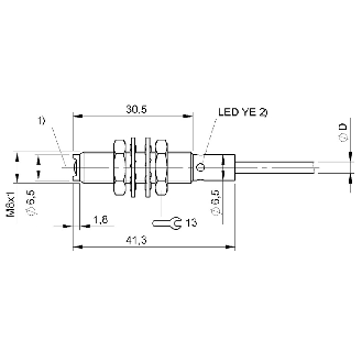 Cellule Directe PNP P=60mm LR LO Ø8x40mm Inox Axial / Câble 2m-Lire la description