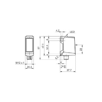 Cellule Barrage (E) P=40m Inox IP69K WD / M12 4 P-Lire la description