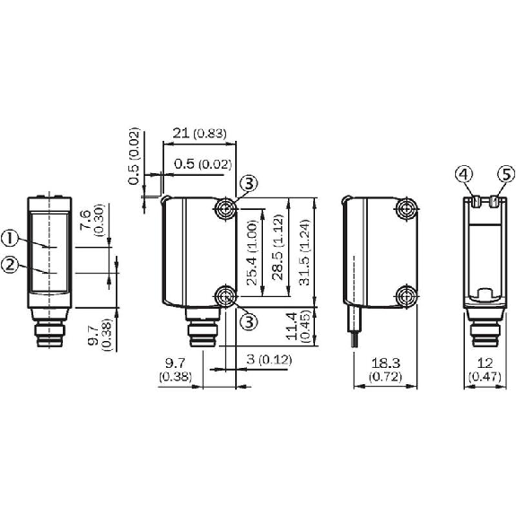 Cellule Bar. reflex PNP P=7,2m PinPoint LO/DO / M08 4P+C3m-Lire la description