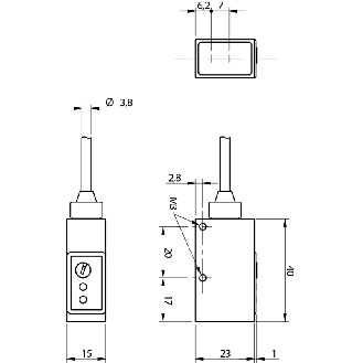 Cellule Directe NPN+PNP NF P=300mm Pot. IR Axial / Câble 2m-Lire la description