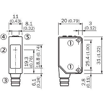 Cellule Bar. reflex PNP P=4m Pot. LR LO/DO 10-30Vdc / Câble 2m-Lire la description