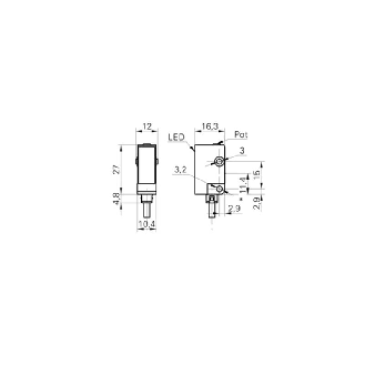 Cellule EAP PNP P=22-130mm Pot. Laser LO/DO 10-30Vdc / Câble 2m-Lire la description