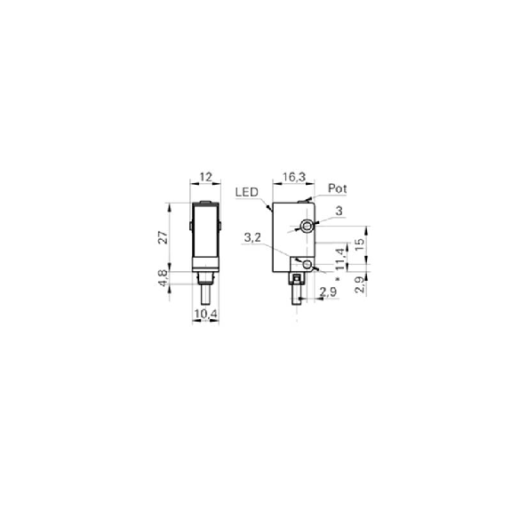 Cellule EAP PNP P=22-130mm Pot. Laser LO/DO 10-30Vdc / Câble 2m-Lire la description