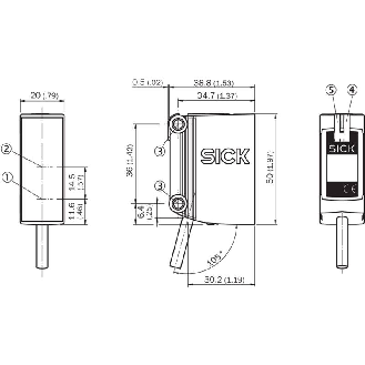 Cellule Bar. reflex PNP P=15m Pot. PinPoint LO/DO / M12 4P+C0.3m-Lire la description