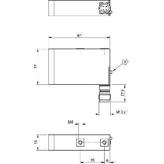Cellule Directe PNP/NPN NO/NF P=1600mm Pot. IR / M12 4P PVC 90°-Lire la description