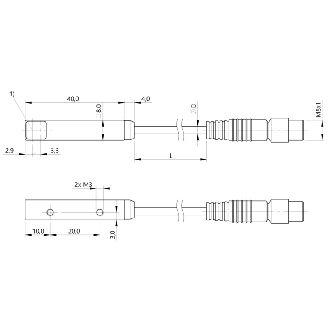Cellule Barrage (E) P=3m Laser Métal Radial 10-30Vdc / M08 3P+C0.2m-Lire la description