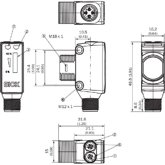 Cellule EAP PNP P=300mm Pot. Laser LO/DO / M12 4P-Lire la description
