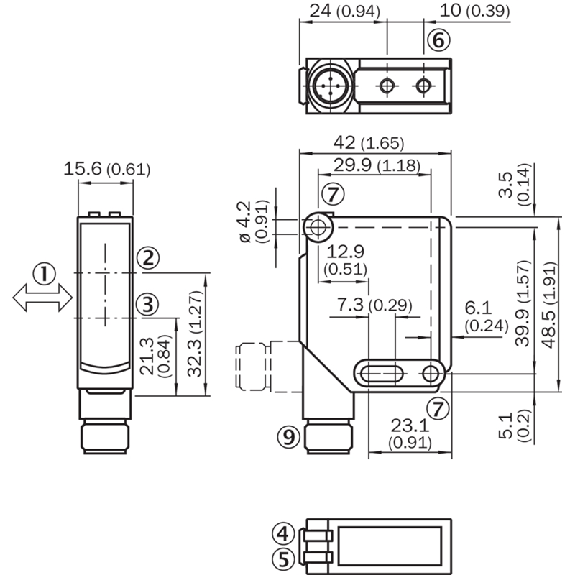 Cellule Directe PNP P=310mm IR LO/DO / M12 4P Cellule Directe PNP P=310mm IR LO/DO / M12 4P-Lire la description