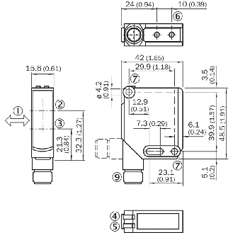 Cellule Directe PNP P=310mm IR LO/DO / M12 4P-Lire la description