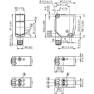 Cellule EAP PNP/NPN P=1.8m Pot. Laser LO/DO / M12 5P-Lire la description