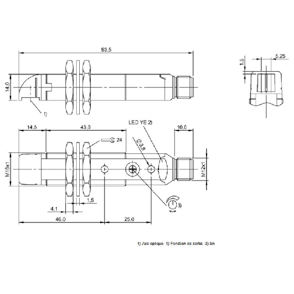 Cellule Barrage (R) M18 PNP LO/DO Radial / M12 4P-Lire la description
