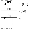 Cellule Bar. reflex transp. NPN P=6m Pot. PinPoint LO/DO / Câble 2m