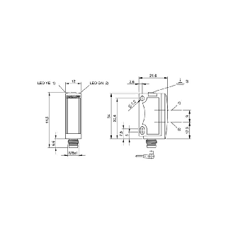Cellule Barrage (R) PNP P=13m LR LO/DO 10-30Vdc / M08 3P-Lire la description