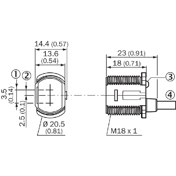 Cellule Directe PUSH/PULL P=700mm PinPoint LO/DO / M12 4P+C0.15m-Lire la description