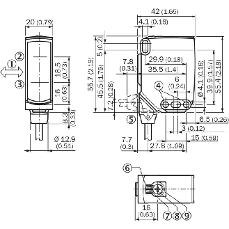 Cellule EAP PNP/NPN P=500mm IO-Link PinPoint LO/DO / M12 4P+C0.3m-Lire la description