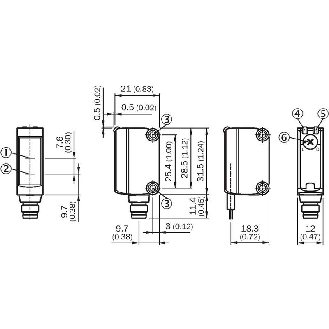 Cellule Bar. reflex PNP P=6m Pot. PinPoint LO/DO / M08 4P+C0.3m-Lire la description