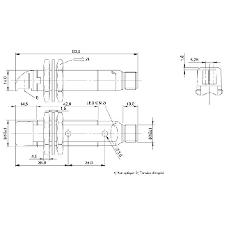 Cellule Barrage (E) M18 P=50m Laser Plast. Radial / M12 4P-Lire la description