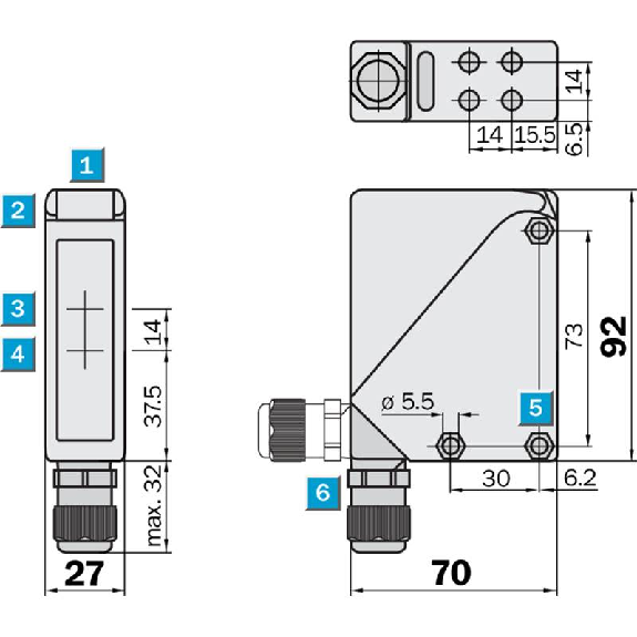 Cellule Bar. reflex PNP/NPN P=22m LR LO/DO / M12 5P-Lire la description